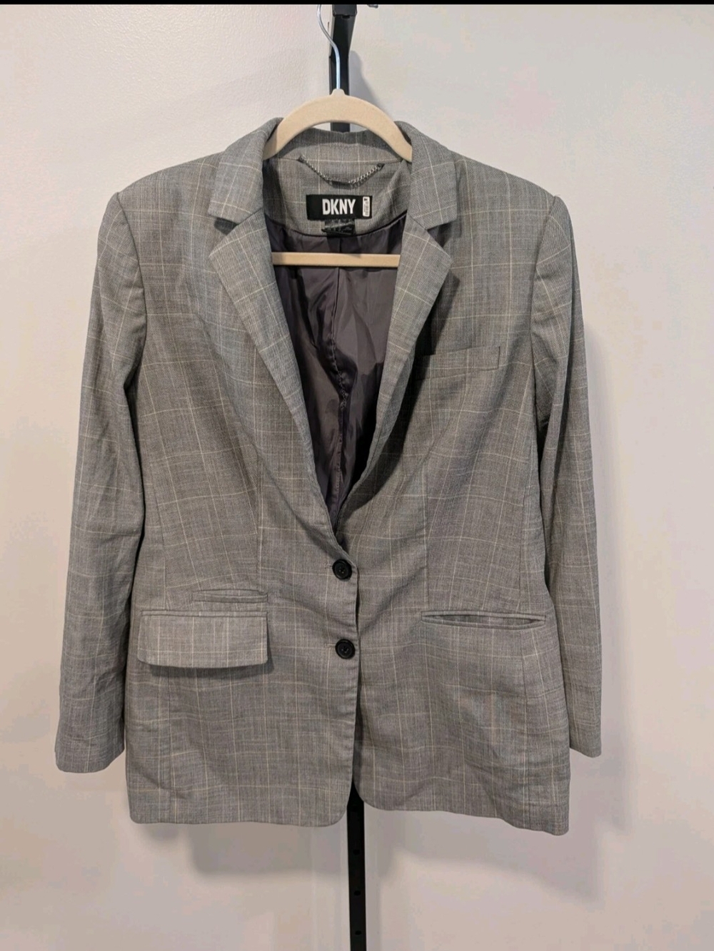 DKNY Gray Plaid Tailored Women's Blazer